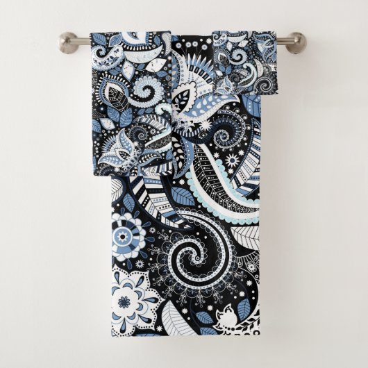 Imprimé Paisley Blanc et Bleu (En situation)
