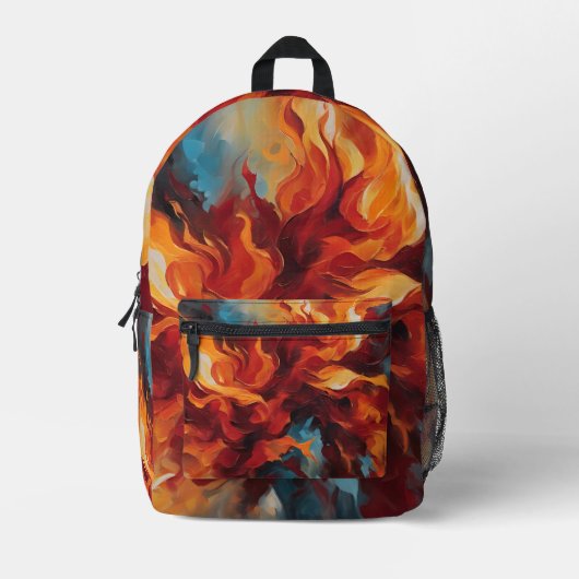 Imprimé Passionate Flames Abstrait sac à dos (Recto)