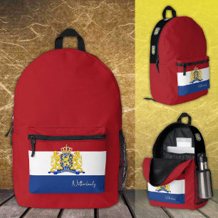 Imprimé Pays-Bas, sac à dos rouge, drapeau néerlandais /pa