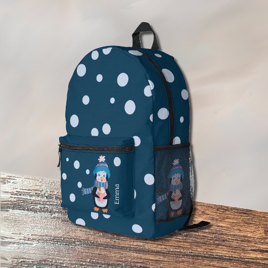 Imprimé Pingouin et sac à dos bleu Pois pour enfants