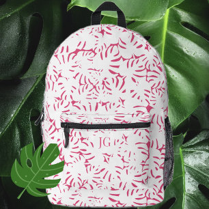Imprimé Pink Beach Côtier Tropical Feuille sac à dos