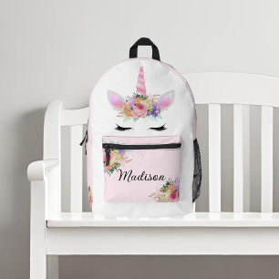 Imprimé Pink Floral Unicorn sac à dos