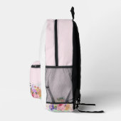 Imprimé Pink Floral Unicorn sac à dos (Droite)