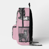 Imprimé Pink Tabby Chat Chats Filles sac à dos (Droite)