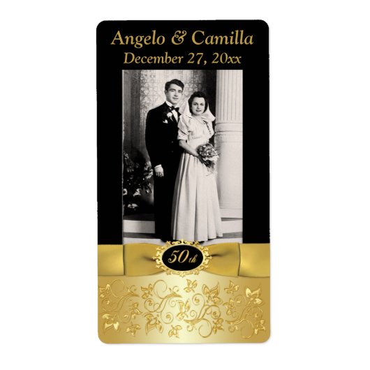 IMPRIMÉ RIBBON 50e anniversaire Photo Étiquette de (Devant)