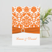 IMPRIMÉ RIBBON Blanc, Invitation Mariage damassé o (Debout devant)
