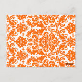 IMPRIMÉ RIBBON Orange Damask Numéro de table Carte (Dos)