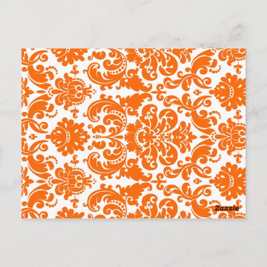 IMPRIMÉ RIBBON Orange Damask Numéro de table Carte (Dos)