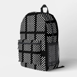 Imprimé Sac à dos à carreaux noir et blanc
