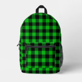 Imprimé Sac à dos à chèques noir et vert (Recto)