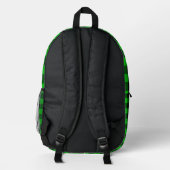 Imprimé Sac à dos à chèques noir et vert (Verso)