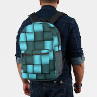 Sac à dos à motif tissé bleu