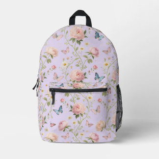 Imprimé Sac à dos à papillons floraux avec pivoines