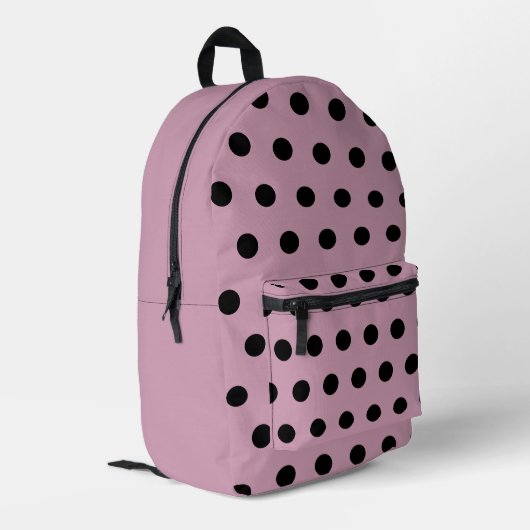 Imprimé Sac à dos à points Polka (rose et noir) (Coin arrière gauche)