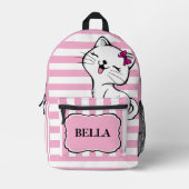 Imprimé Sac à dos à ruban rose Cute Kitty personnalisé (Recto)