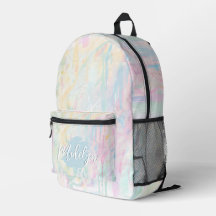 Sac à dos abstrait aquarelle pastel personnalisé