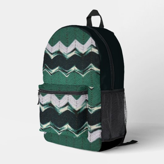 Imprimé Sac à dos (ao) - Chevron en crochet vert (Coin arrière droit)