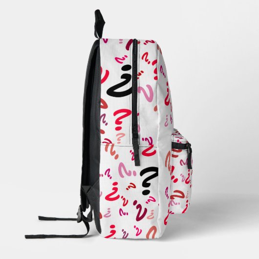 Imprimé Sac à dos (ao) - Points d'interrogation en rouge (Gauche)