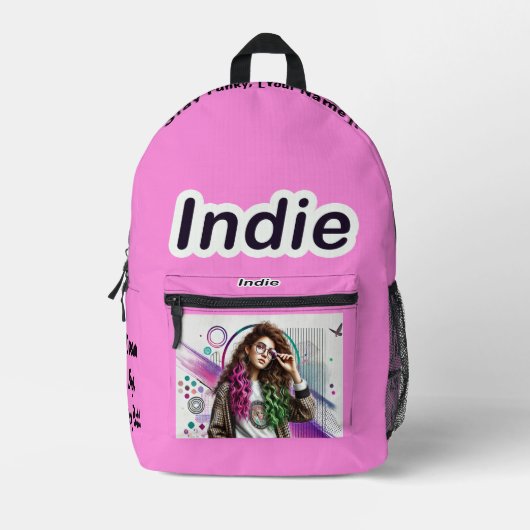 Imprimé 🎒 sac à dos audacieux et funky Indie (Recto)