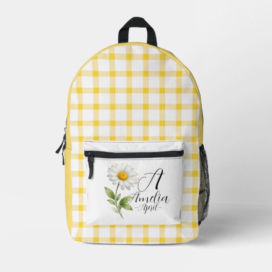 Imprimé Sac à dos avec monogramme de daisy, fleur de naiss (Recto)