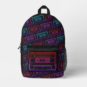 Imprimé Sac À Dos Avec Motif De Cassette Multicolore Néon