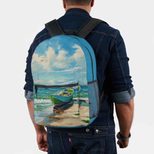 Imprimé Sac à dos Bateau Plage Mer Bleue (Insitu (Modèle))