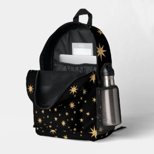 Imprimé Sac à dos Black and Gold Stars - Motif étoilé