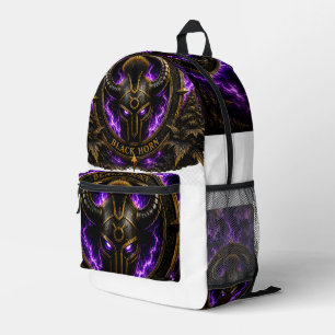 Imprimé Sac à dos Black Horns violet et noir – Design fant