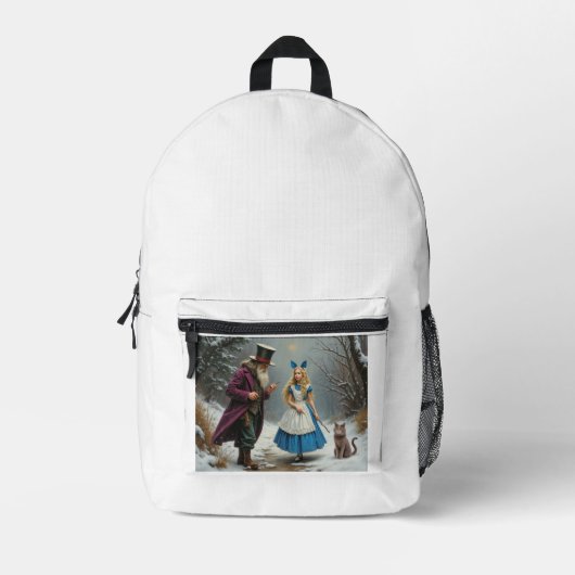 Imprimé Sac à dos blanc Alice d'hiver (Recto)