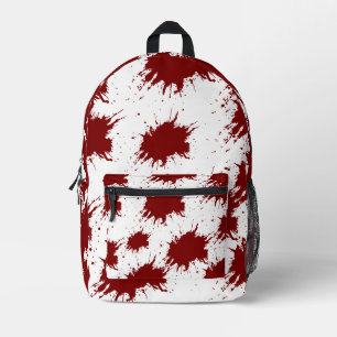 Imprimé Sac à dos blanc moderne avec pinceau rouge profond