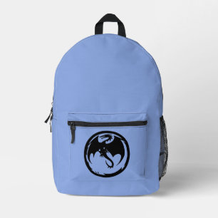 Imprimé sac à dos bleu Dragon noir