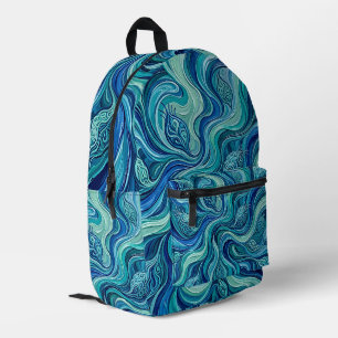 Imprimé Sac à dos bleu océan à motif de gousse de graine a