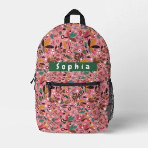 Imprimé Sac à dos Botanique rose personnalisé pour filles