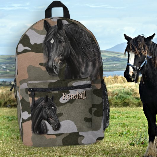 Imprimé Sac à dos camouflage cheval pour adolescente avec