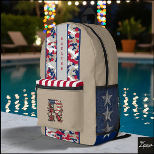 Imprimé Sac à dos camouflage floral Americana à monogramme