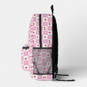 Imprimé Sac à dos Cerise à motif Gingham Rose et Blanc (Droite)