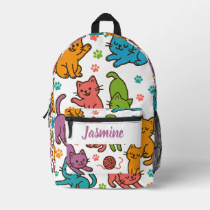 Imprimé Sac à dos chat de dessin animé couleur personnalis