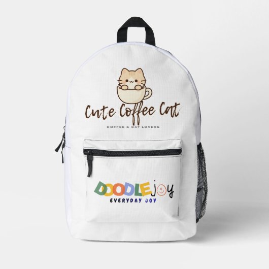 Imprimé Sac À Dos Chat Mignon Café – Conception Désirable (Recto)