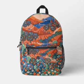Imprimé Sac à dos Citrus Grove – Motif Terracotta et Cobal