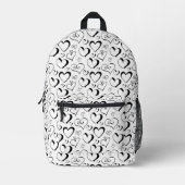 Imprimé Sac à dos coeurs noir et blanc (Recto)
