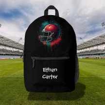 Sac à dos coupe couture casque de football rouge v