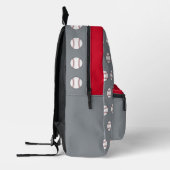 Imprimé Sac à dos de baseball gris personnalisé (Gauche)