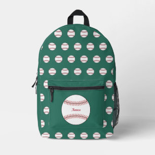 Imprimé Sac à dos de baseball vert personnalisé