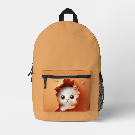 Imprimé Sac à dos de chat orange (Recto)