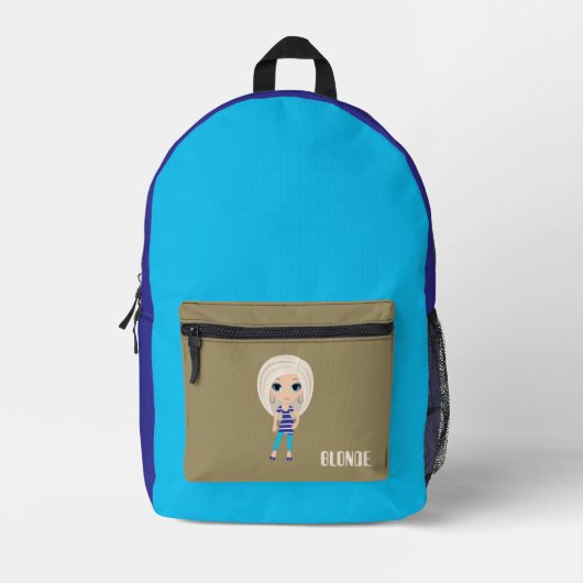 Imprimé Sac à dos de dessin de fille Blonde (Recto)
