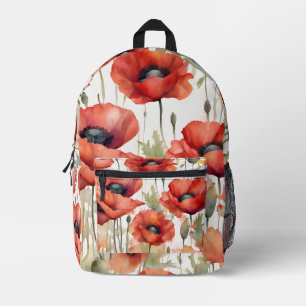 Imprimé Sac à dos de fleurs de pavot d'aquarelle