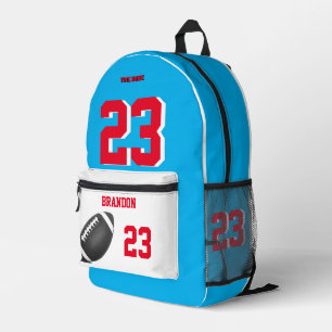 Imprimé sac à dos de football américain noir ciel bleu sac