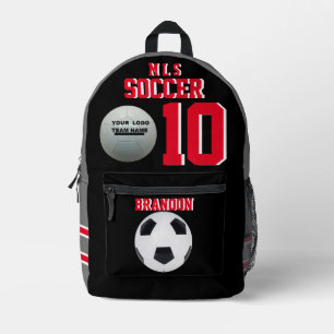Imprimé sac à dos de football gris noir personnalisé footb