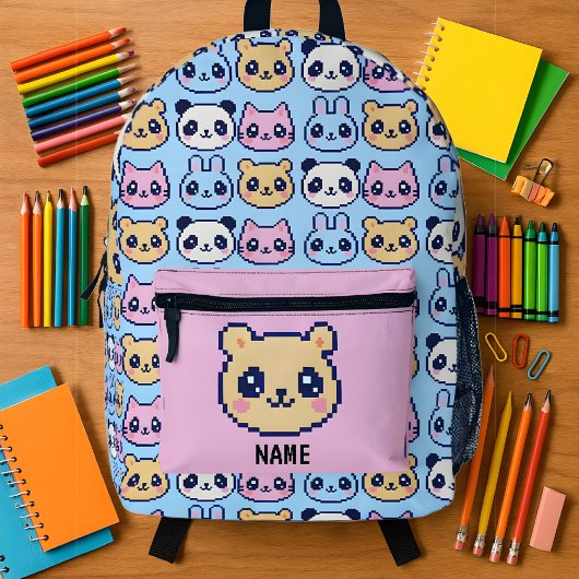 Imprimé Sac à dos de l'école Kawaii Pixel