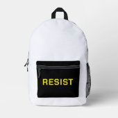 Imprimé Sac à dos de protestation Résister (Recto)